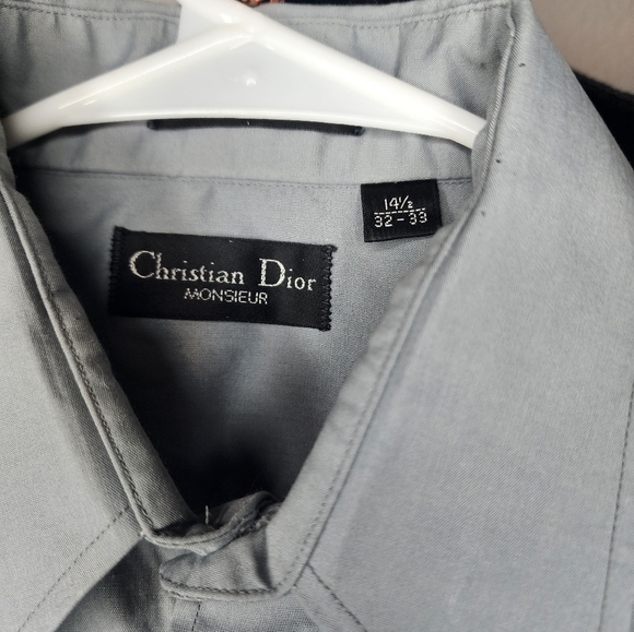 Christian Dior Monsieur Gray Button Down Size 14.5 32/33 - Picture 3 of 8